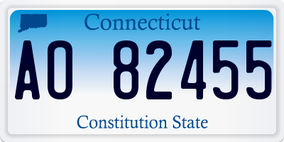 CT license plate AO82455