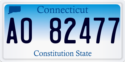 CT license plate AO82477