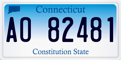 CT license plate AO82481