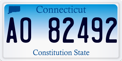 CT license plate AO82492