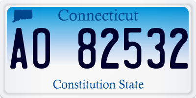 CT license plate AO82532