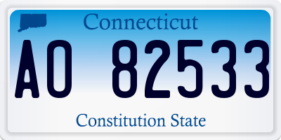 CT license plate AO82533
