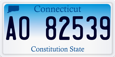 CT license plate AO82539