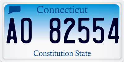 CT license plate AO82554