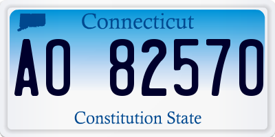 CT license plate AO82570