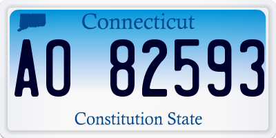 CT license plate AO82593
