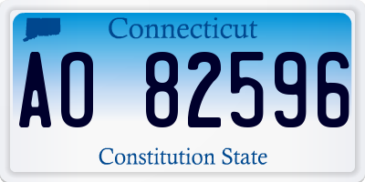 CT license plate AO82596