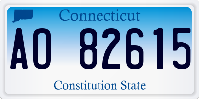 CT license plate AO82615