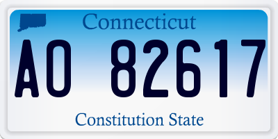 CT license plate AO82617