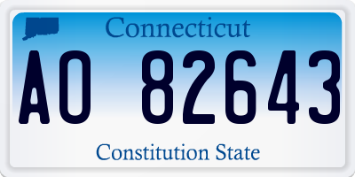 CT license plate AO82643