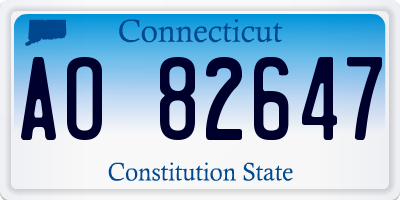 CT license plate AO82647