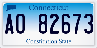 CT license plate AO82673