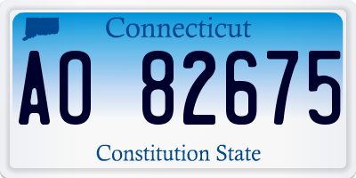 CT license plate AO82675
