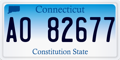 CT license plate AO82677