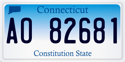 CT license plate AO82681