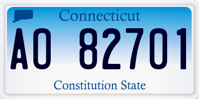 CT license plate AO82701