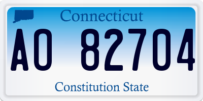 CT license plate AO82704