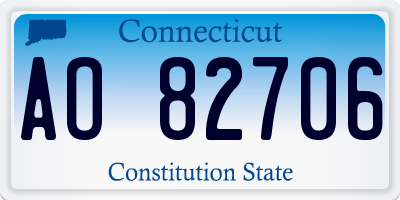 CT license plate AO82706