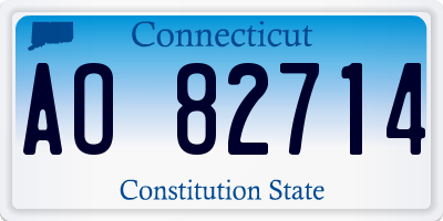 CT license plate AO82714