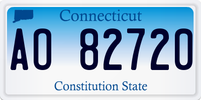 CT license plate AO82720