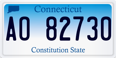 CT license plate AO82730
