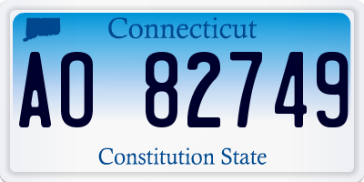 CT license plate AO82749