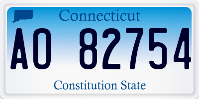 CT license plate AO82754