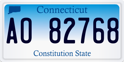 CT license plate AO82768