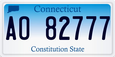 CT license plate AO82777