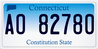 CT license plate AO82780