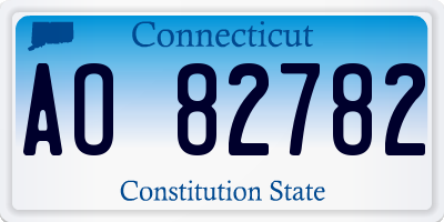 CT license plate AO82782