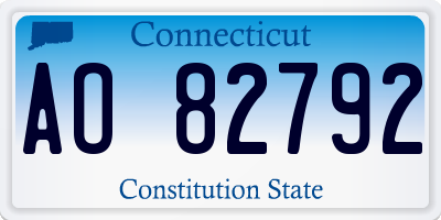 CT license plate AO82792