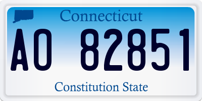 CT license plate AO82851