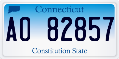 CT license plate AO82857