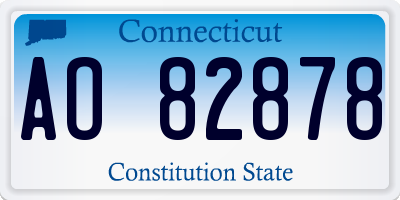 CT license plate AO82878