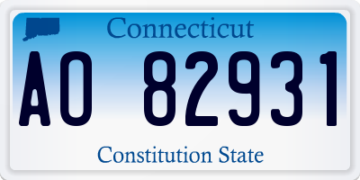 CT license plate AO82931