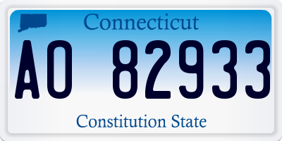 CT license plate AO82933