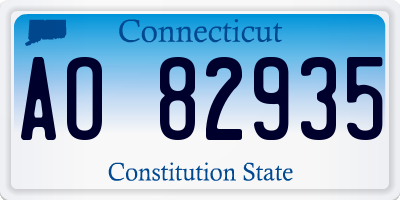 CT license plate AO82935