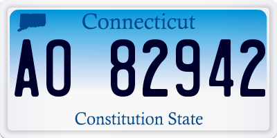 CT license plate AO82942