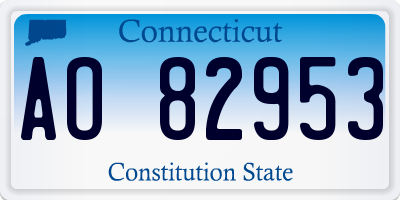 CT license plate AO82953