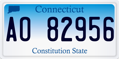 CT license plate AO82956