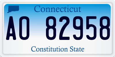 CT license plate AO82958
