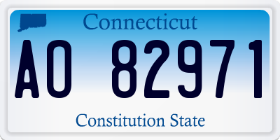 CT license plate AO82971