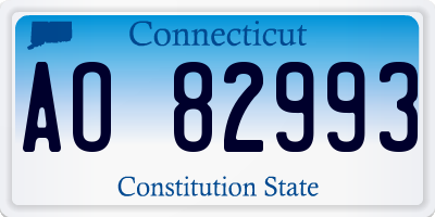 CT license plate AO82993