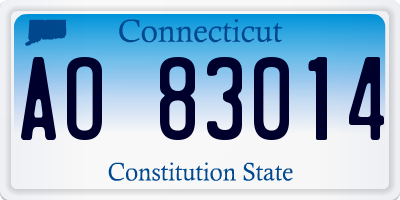 CT license plate AO83014