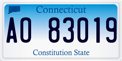 CT license plate AO83019