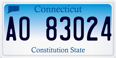 CT license plate AO83024