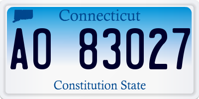 CT license plate AO83027