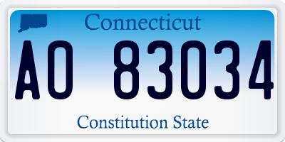 CT license plate AO83034