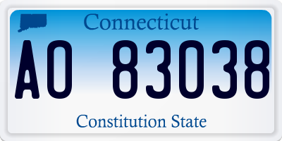 CT license plate AO83038